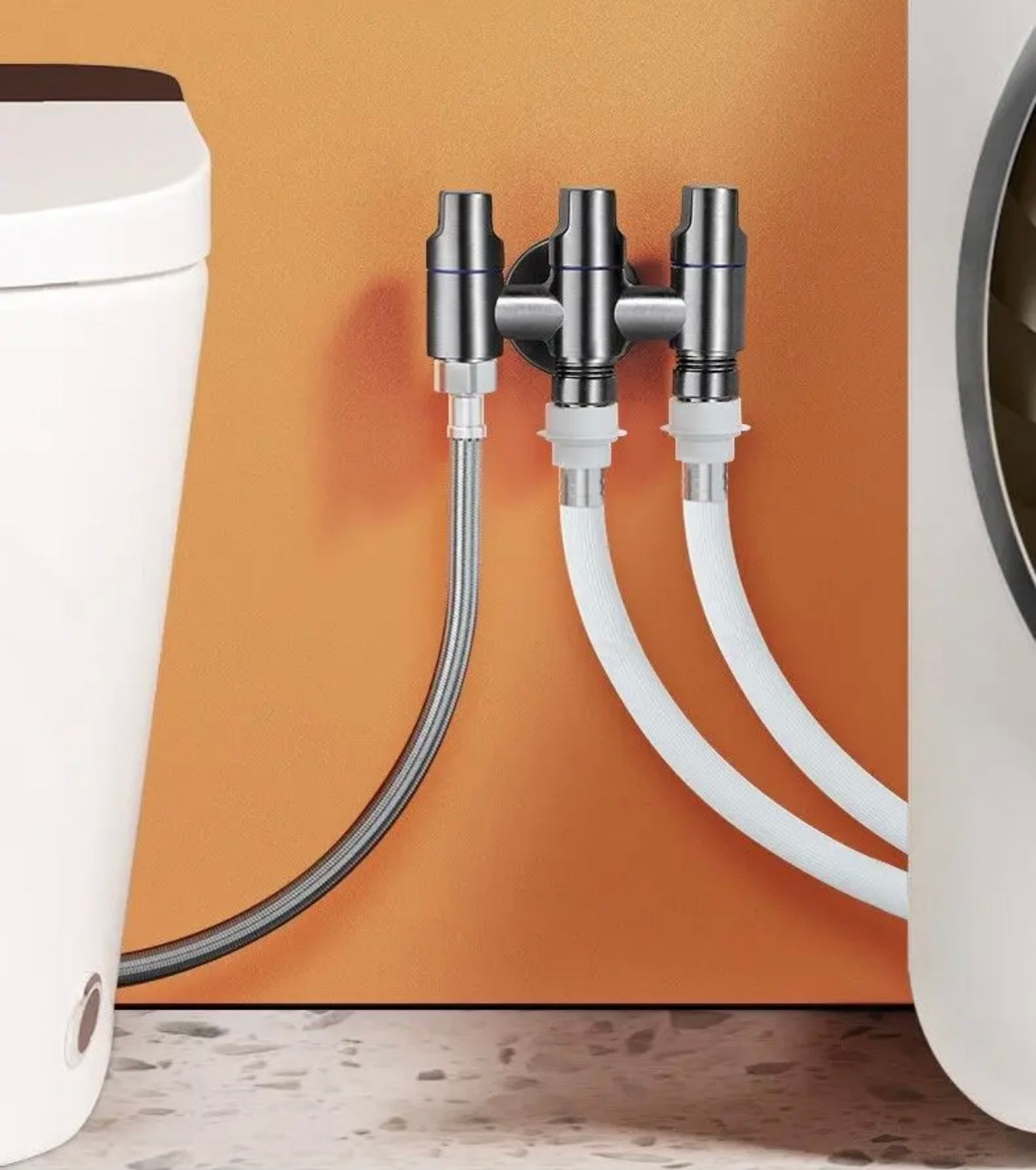 Three Control One In and Three Out Bathroom Kitchen Bathroom Sink Multifunctional Brass Angle Valve