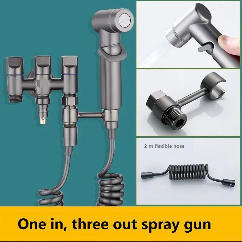 Three Control One In and Three Out Bathroom Kitchen Bathroom Sink Multifunctional Brass Angle Valve