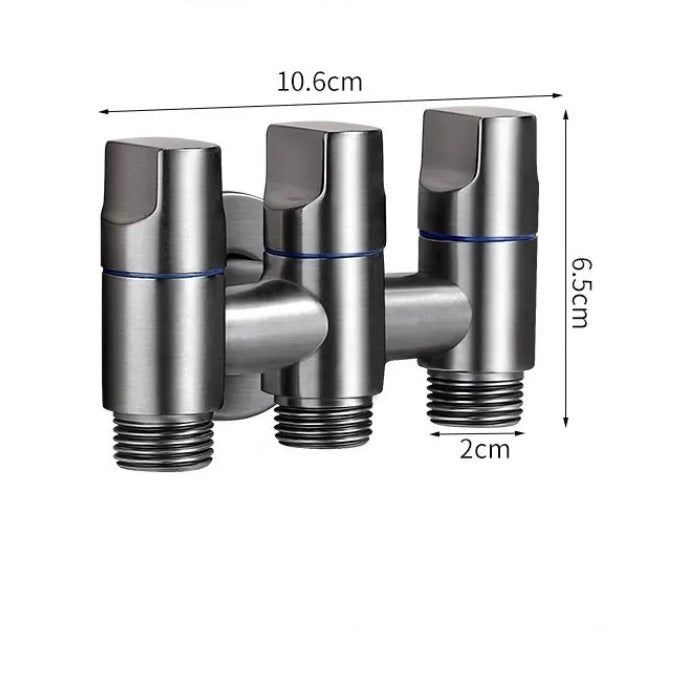 Three Control One In and Three Out Bathroom Kitchen Bathroom Sink Multifunctional Brass Angle Valve
