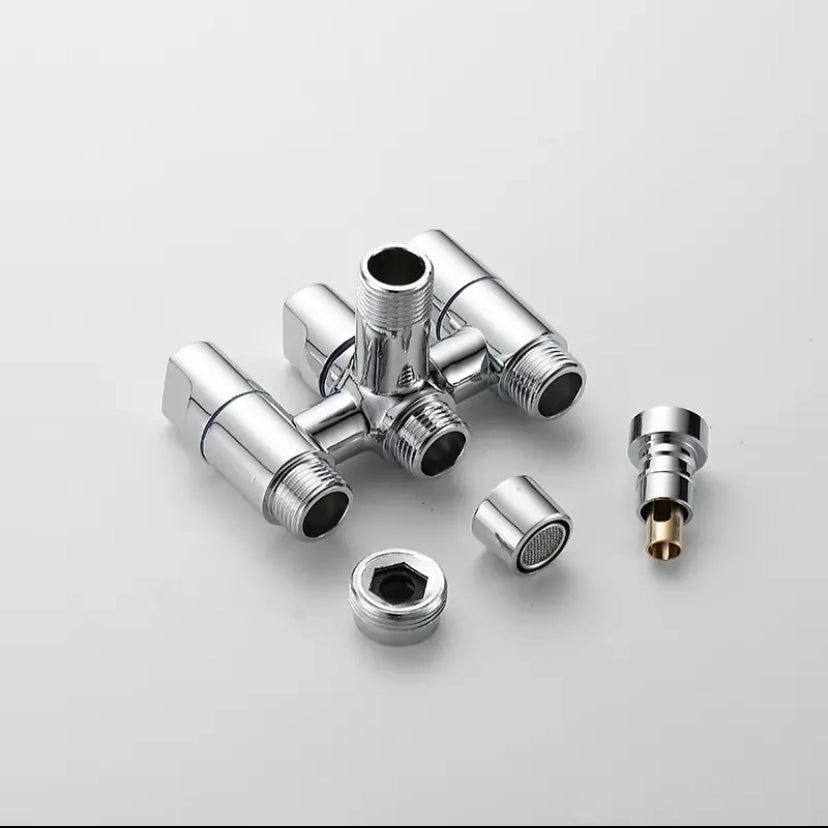 Three Control One In and Three Out Bathroom Kitchen Bathroom Sink Multifunctional Brass Angle Valve