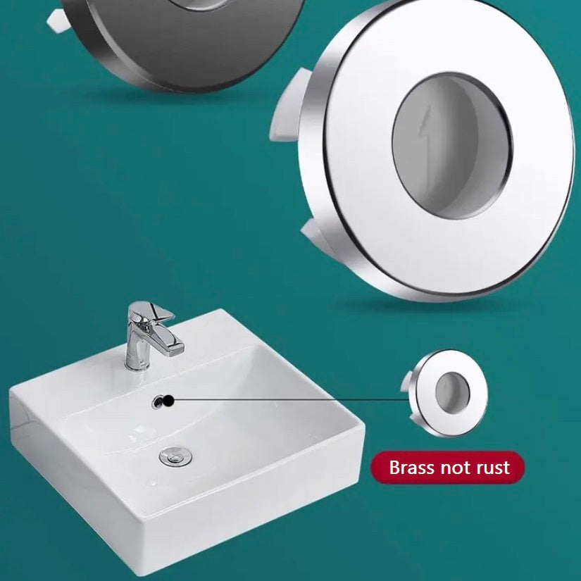 Cubierta decorativa de latón antidesbordamiento para lavabo