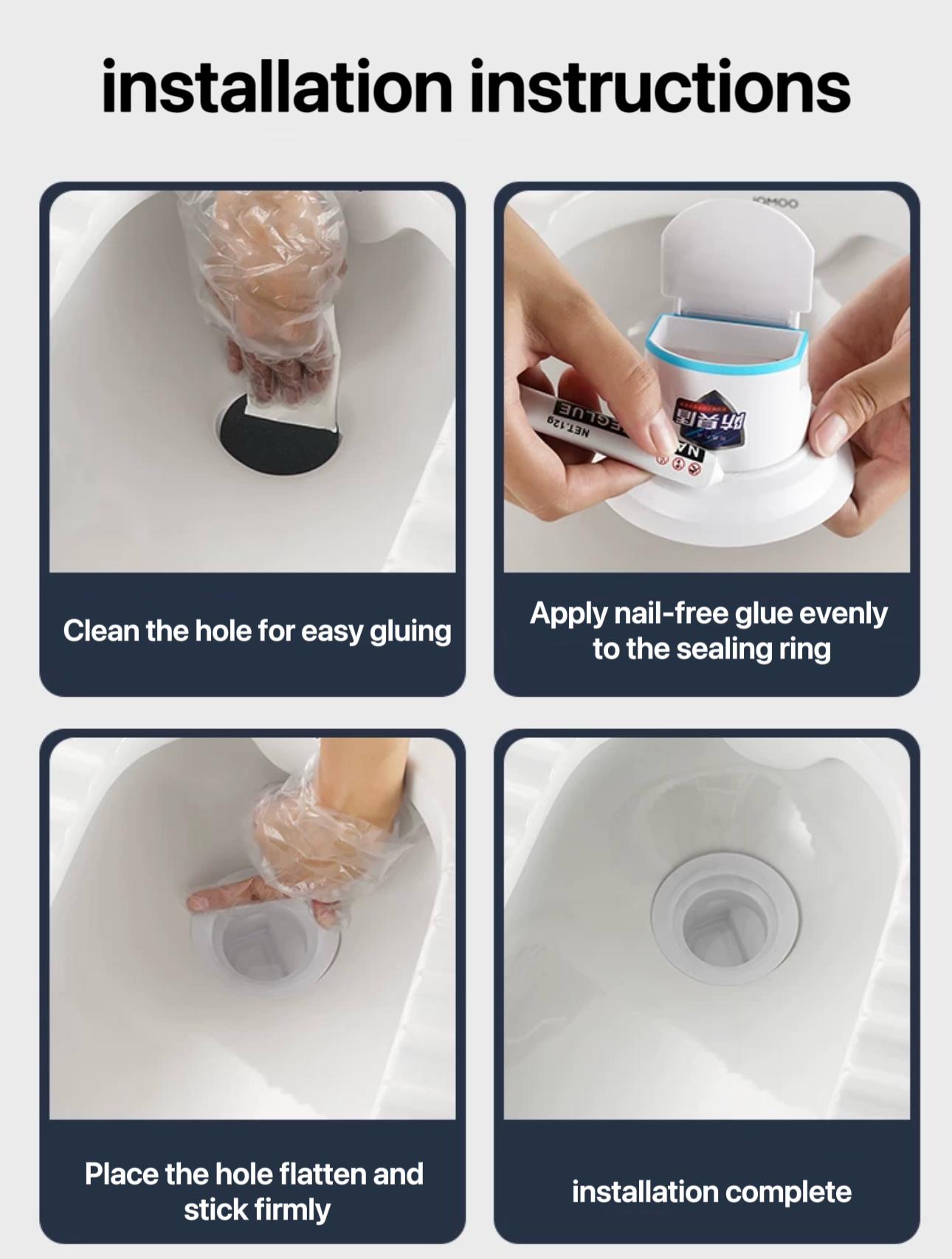 SELLO Bathroom Toilet Deodorant Sealing Plug Silicone Ring Seals Tightly