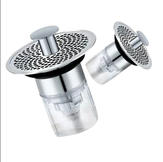 SELLO Universal-Waschbeckenstöpsel für 34–37 mm große Waschbecken, Pop-Up-Abflussfilter, Badezimmer-Konverter, Abflusssieb mit Korb für Haarfänger