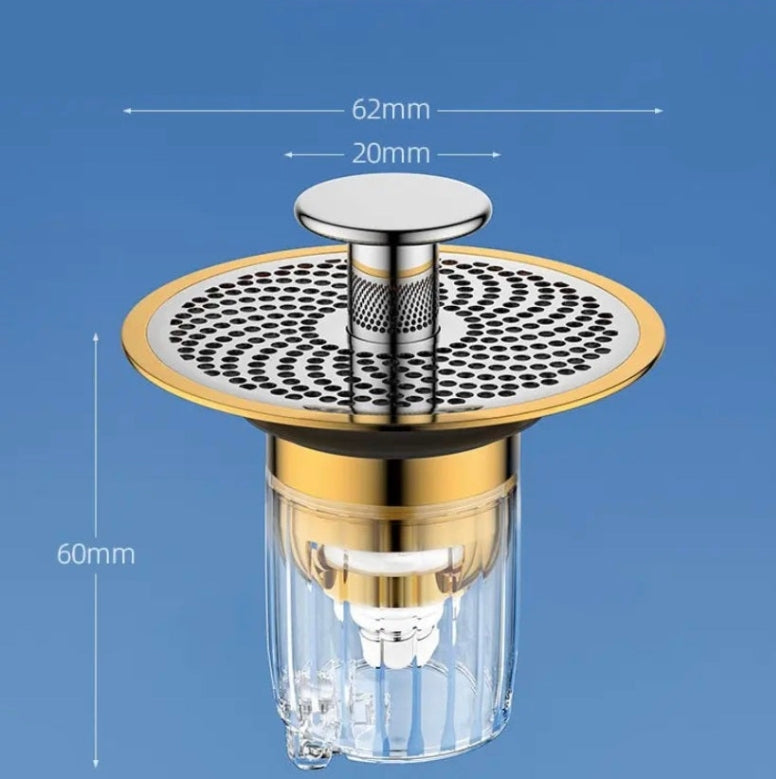 SELLO Universal-Waschbeckenstöpsel für 34–37 mm große Waschbecken, Pop-Up-Abflussfilter, Badezimmer-Konverter, Abflusssieb mit Korb für Haarfänger