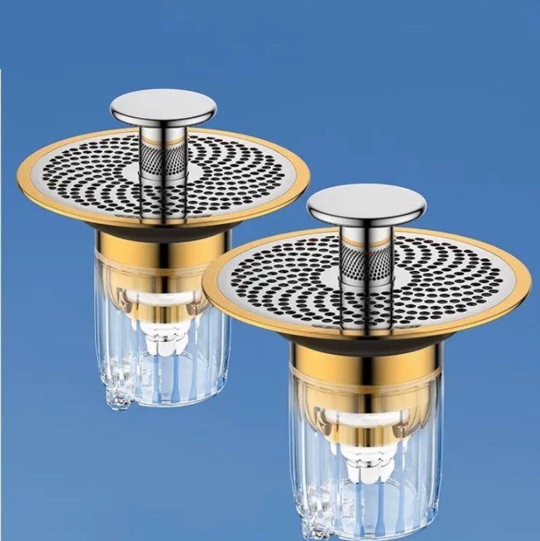 SELLO Universal-Waschbeckenstöpsel für 34–37 mm große Waschbecken, Pop-Up-Abflussfilter, Badezimmer-Konverter, Abflusssieb mit Korb für Haarfänger