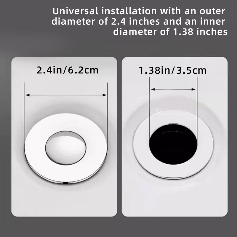 Universal Bathroom Sink Stopper - Upgraded Pop Up Sink Drain Strainer, Fits 1.1-1.5 Inch U.S. Standard Drain Holes - Anti-Clogging Filter with Sink Hair Catcher - Pure Brass Sink Drain Stopper