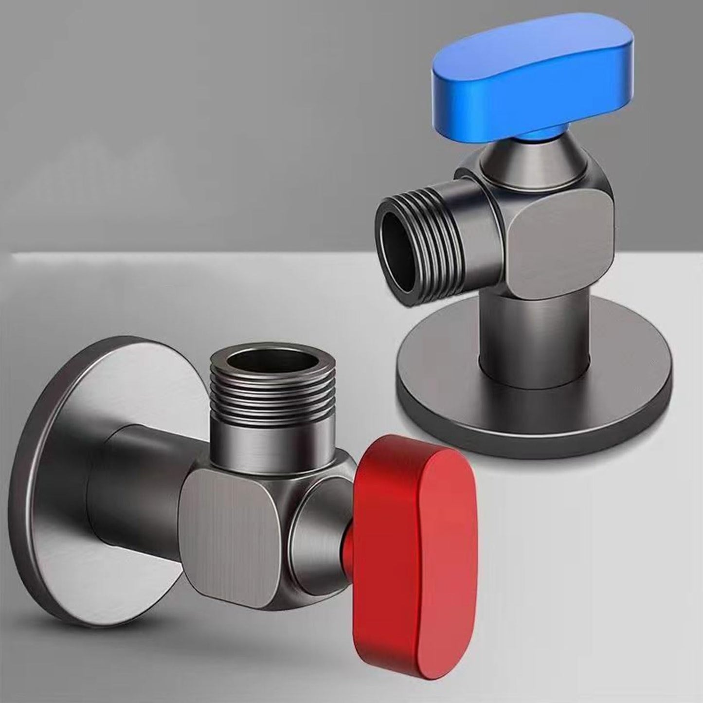 Faucet Valves, Angle Valve Of Large Flow Domestic 1/2 Inch Water Heater For Cold And Hot Water, Full Copper Thickened Kitchen Sink Angle Valve For Home Bathroom Toilet