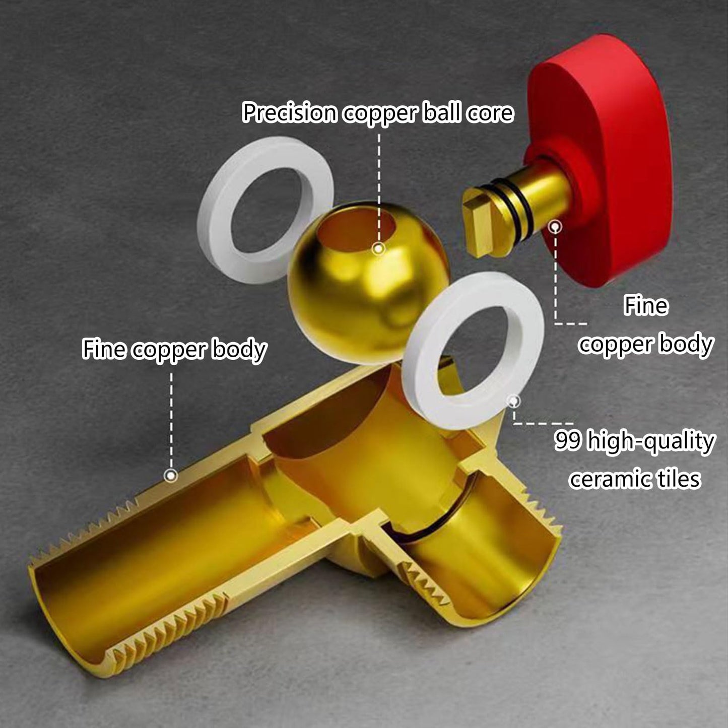 Faucet Valves, Angle Valve Of Large Flow Domestic 1/2 Inch Water Heater For Cold And Hot Water, Full Copper Thickened Kitchen Sink Angle Valve For Home Bathroom Toilet
