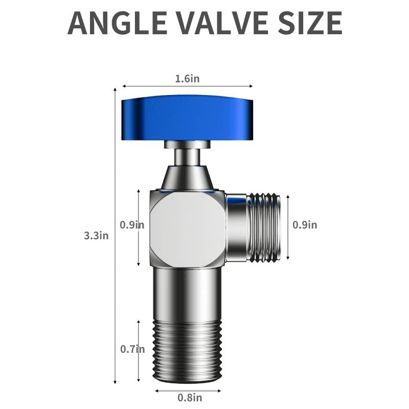 Faucet Valves, Angle Valve Of Large Flow Domestic 1/2 Inch Water Heater For Cold And Hot Water, Full Copper Thickened Kitchen Sink Angle Valve For Home Bathroom Toilet
