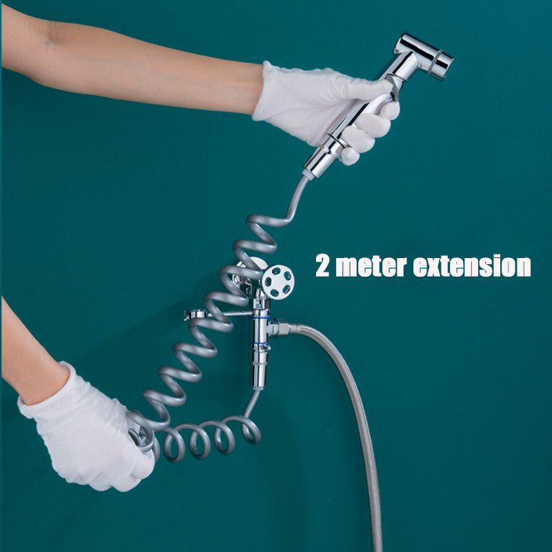 Toilet Angle Valve Sprayer with Simple Bracket No need to Disassemble Old Valve