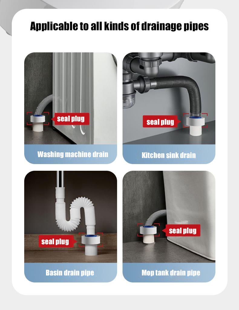 SELLO Drain Seal Plug for 1.5~2.5’’ PVC Pipe Anti-odor Anti-bugs Kitchen Bathroom
