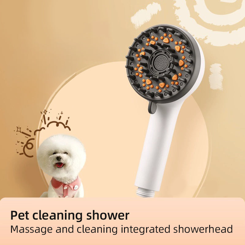 Dog Shower Attachment, Sprayer, Grooming and Scrubber in One for Washing, Deshedding, Massage, Indoor/Outdoor Pet Bath Brush, Dog Bath Supplies, Stainless Steel Shower Hose