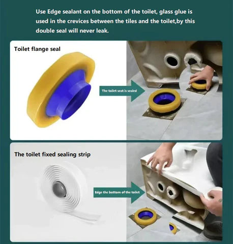 Toilet Flanges and Wax Rings for Toilets with Extended Flanges and Extra Thick Wax Rings for Floor Exit Toilets New Installation