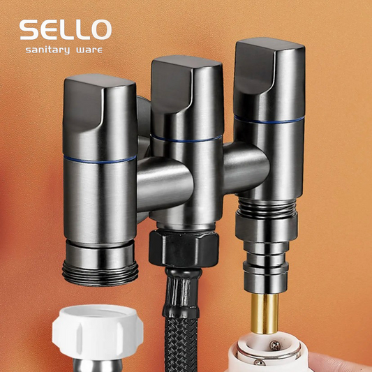 Three Control One In and Three Out Bathroom Kitchen Bathroom Sink Multifunctional Brass Angle Valve