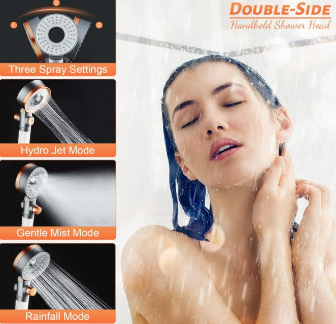 Multi Function Shower Head with Hand Shower, Hose, and MasterClean Technology