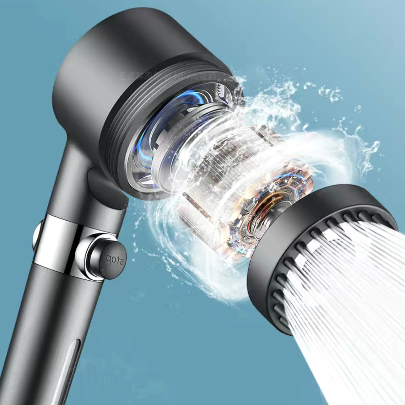 Turbocharged Three-Speed Sprinkler Head Super Pressurized Large Water Output Bathroom Shower Head