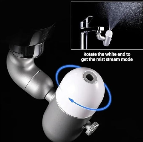 Faucet Extender 4 Mode Filtration Splash Rotary Faucet Aerator Bathroom Sink Sprinkler with Spray Accessories Robotic Arm Rotatable Extended Faucet Facial Wash Rinse