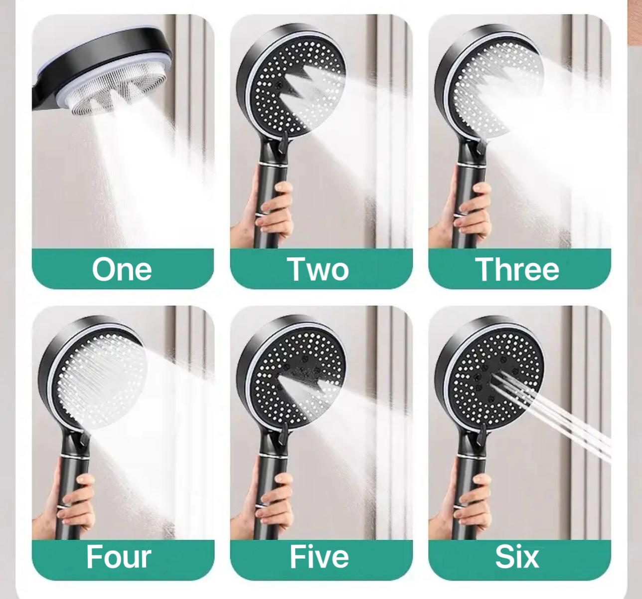 Shower Head With Handheld 6 Spray Pattern-Ultimate Shower Experience,Filtered Shower Head with PP Cotton Filter-Removable