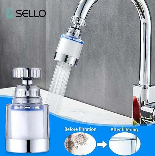 Sink Water Filter, Universal 360° Rotating Bathroom Sink Water Filter, Remove Chlorofluoride Heavy Metal Hard Water for Home Kitchen and Bathroom