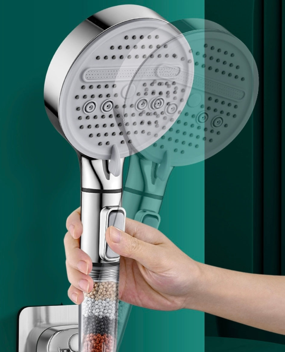 Professional 3-Mode Handheld Filtered Beauty Shower Head, Super Pressure Large Panel Water Outlet