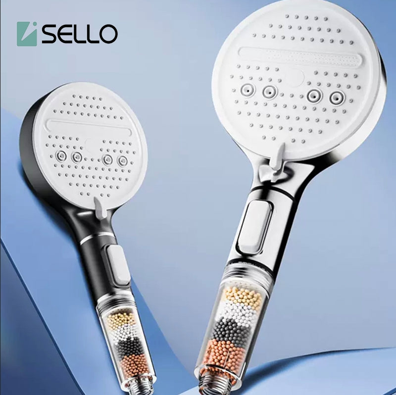 Professional 3-Mode Handheld Filtered Beauty Shower Head, Super Pressure Large Panel Water Outlet