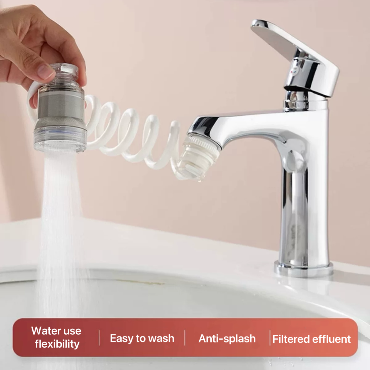 Faucet Extension Filter can be Rotated to Extend the Pull-Out Spout