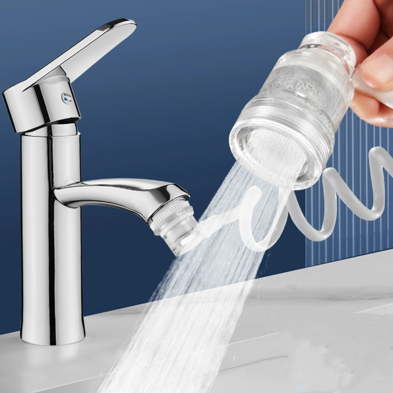 Faucet Extension Filter can be Rotated to Extend the Pull-Out Spout