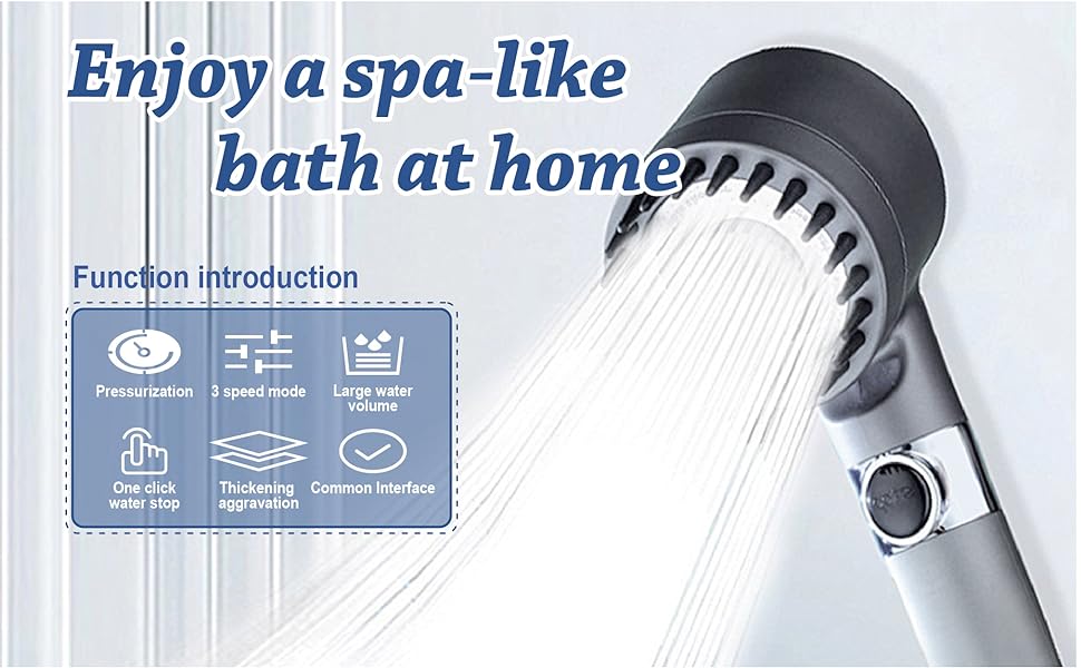 High Pressure 3-mode Shower Head Combo, Shower Head with Handheld,Massage Scalp,With Filter Component to Filter and Adsorb Impurities