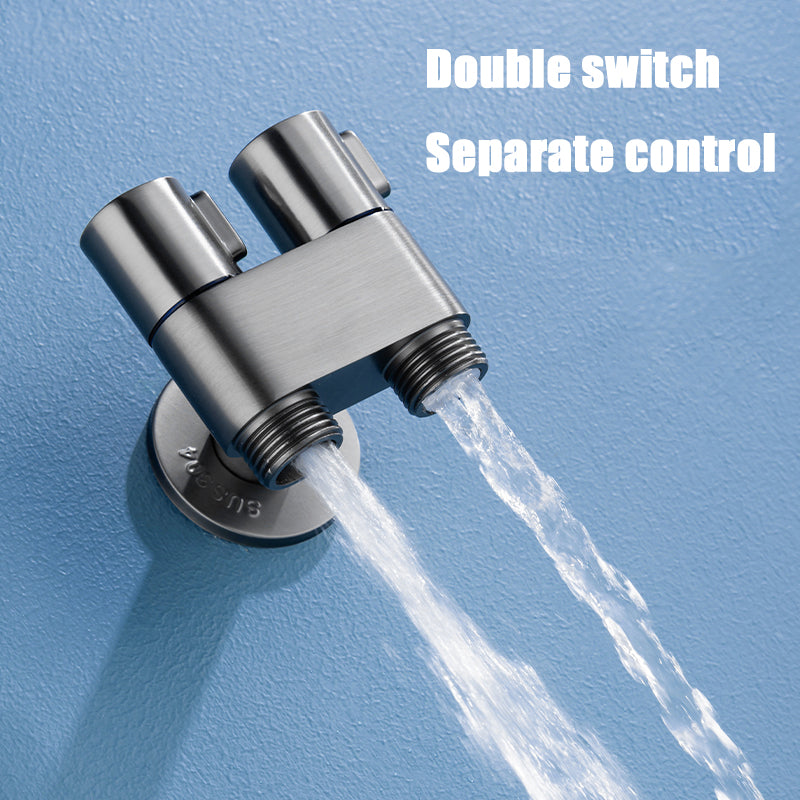 1-In-2-Out Dual Control Valve Handheld Bidet Sprayer Toilet Bathroom with Spring Hose Wall BracketSet